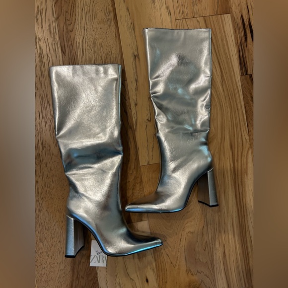 NWT Zara metallic boot - Picture 3 of 8